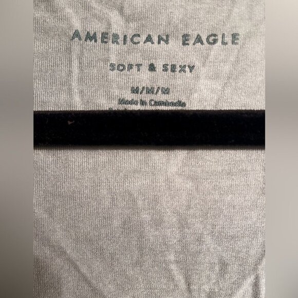 NWT Lot of 2 Aerie Distressed peach and green V neck V-Neck Boyfriend T-Shirt M - Picture 7 of 7